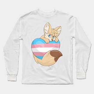 Trans-Flag with a Fennec Fox Long Sleeve T-Shirt